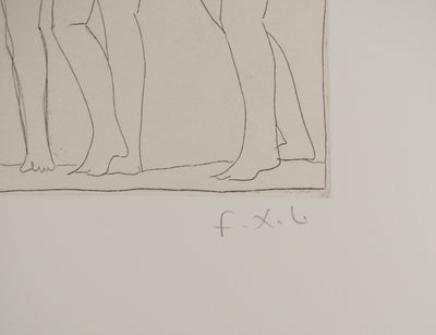 François-Xavier LALANNE : Le vieil homme et ses fils, Gravure originale (photo de détail 2) - Crédit photo : Galerie Art.Paris
