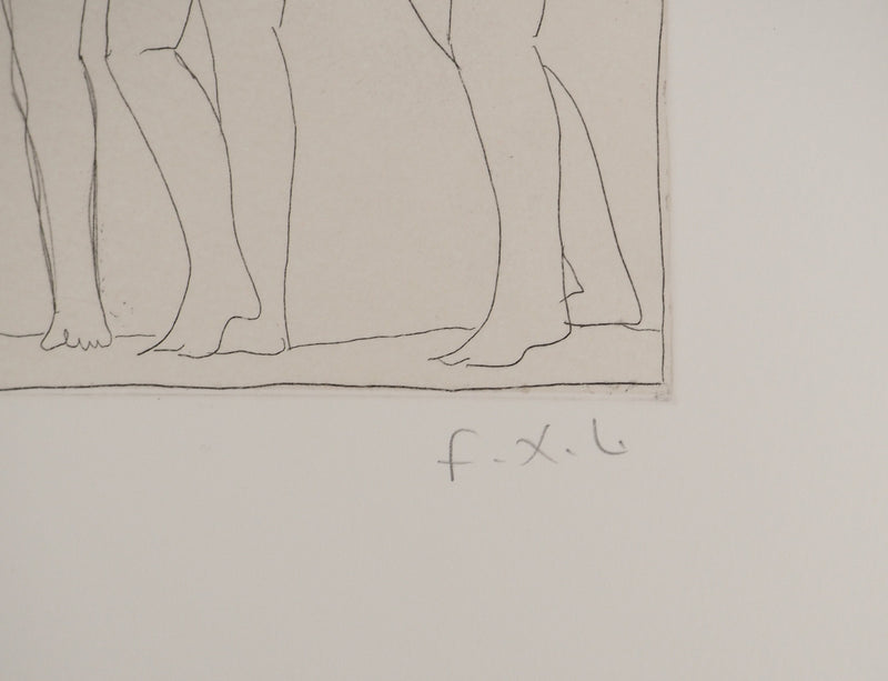 François-Xavier LALANNE : Le vieil homme et ses fils, Gravure originale (photo de détail 2) - Crédit photo : Galerie Art.Paris