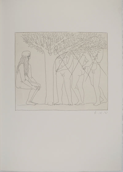 François-Xavier LALANNE : Solitude de la vieillesse, Gravure originale (vue générale) - Crédit photo : Galerie Art.Paris