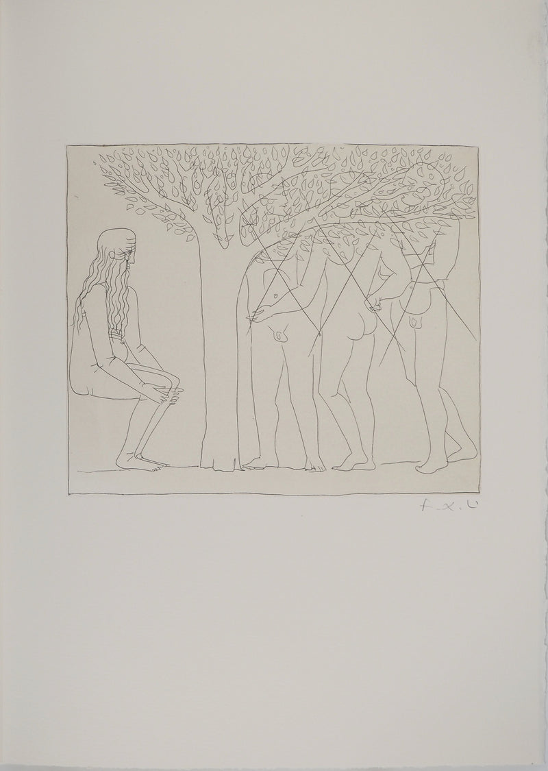 François-Xavier LALANNE : Solitude de la vieillesse, Gravure originale (vue générale) - Crédit photo : Galerie Art.Paris