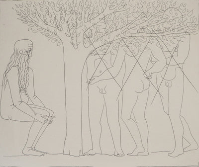 François-Xavier LALANNE : Solitude de la vieillesse, Gravure originale (photo de détail 3) - Crédit photo : Galerie Art.Paris