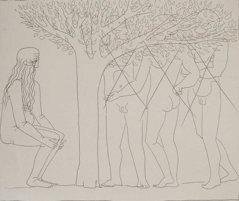 François-Xavier LALANNE : Solitude de la vieillesse, Gravure originale (photo de détail 3) - Crédit photo : Galerie Art.Paris