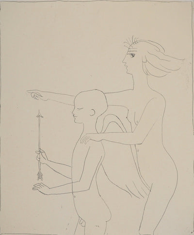 François-Xavier LALANNE : Cupidon se préparant à lancer sa flèche, Gravure originale (photo de détail 3) - Crédit photo : Galerie Art.Paris