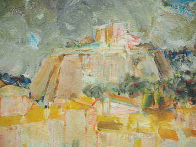 Pierre GARCIA-FONS : Provence, le Hameau perché, Huile sur toile signée