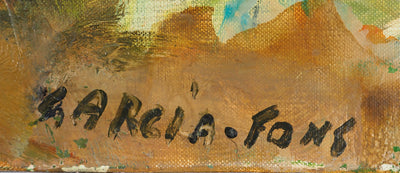 Pierre GARCIA-FONS : Provence, le Hameau perché, Huile sur toile signée