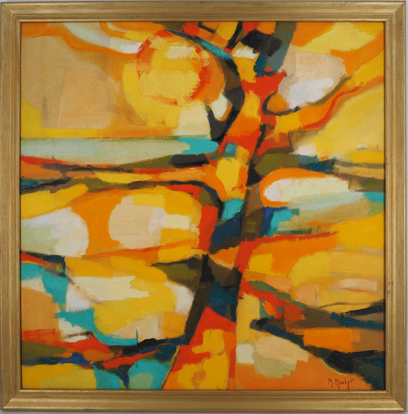 Marcel MOULY : Coucher de soleil et vieil arbre, Tableau original (vue générale) - Crédit photo : Galerie Art.Paris