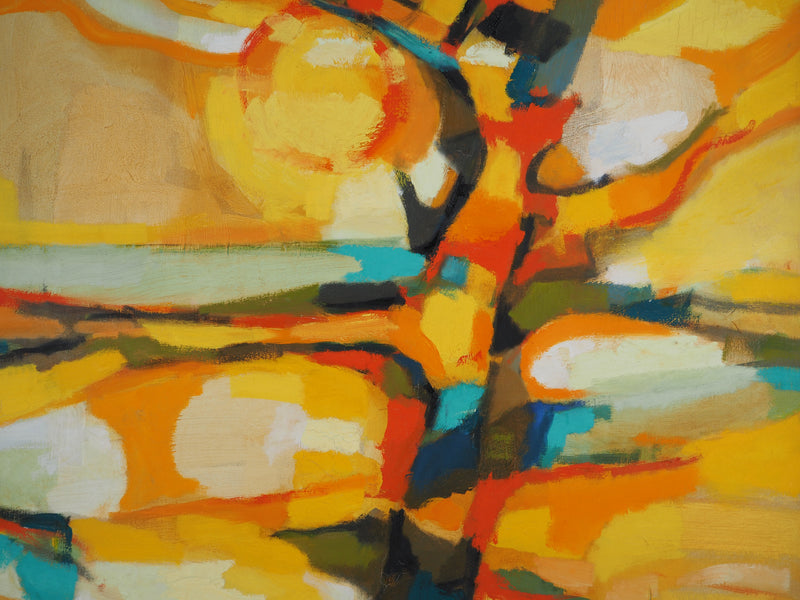 Marcel MOULY : Coucher de soleil et vieil arbre, Tableau original (photo de détail 4) - Crédit photo : Galerie Art.Paris