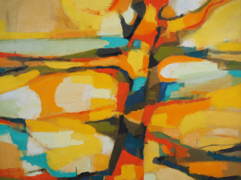 Marcel MOULY : Coucher de soleil et vieil arbre, Tableau original (photo de détail 5) - Crédit photo : Galerie Art.Paris