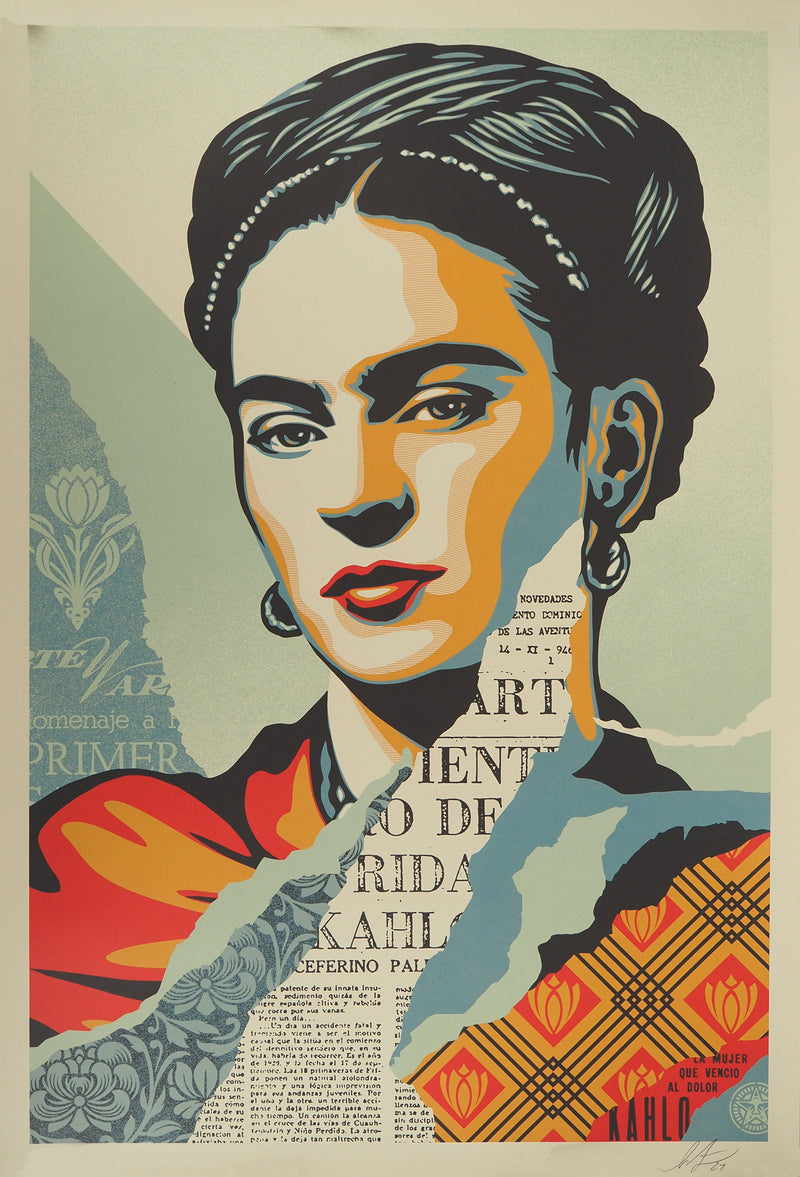 Shepard FAIREY : Frida Khalo, Sérigraphie originale (vue générale) - Crédit photo : Galerie Art.Paris