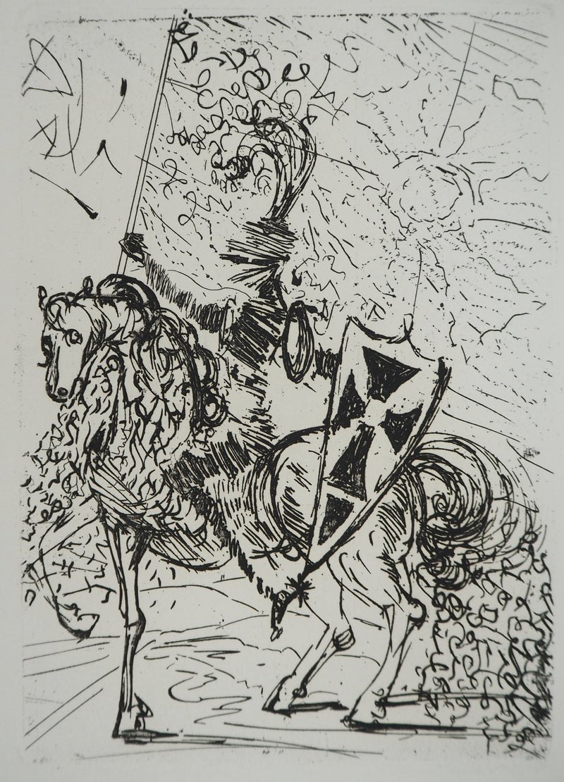 Salvador DALI : Cinq portraits espagnols, El Cid, Gravure originale (vue générale) - Crédit photo : Galerie Art.Paris