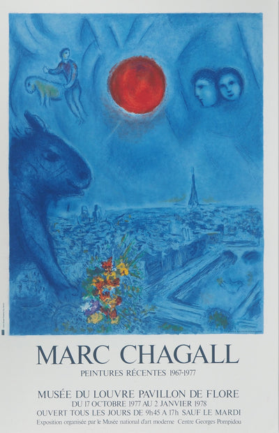 Marc CHAGALL : Le soleil de Paris, Affiche originale (vue générale) - Crédit photo : Galerie Art.Paris