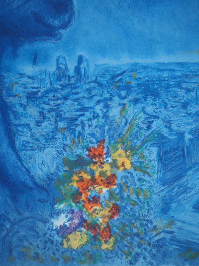 Marc CHAGALL : Le soleil de Paris, Affiche originale (photo de détail 3) - Crédit photo : Galerie Art.Paris