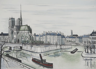 Bernard BUFFET : Notre-Dame et la Cité, Gravure originale (photo de détail 3) - Crédit photo : Galerie Art.Paris