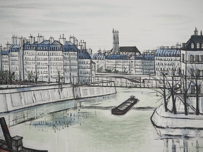 Bernard BUFFET : Notre-Dame et la Cité, Gravure originale (photo de détail 5) - Crédit photo : Galerie Art.Paris
