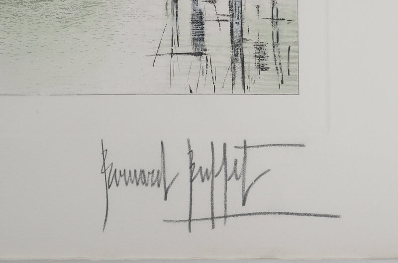Bernard BUFFET : Notre-Dame et la Cité, Gravure originale (photo de détail 2) - Crédit photo : Galerie Art.Paris