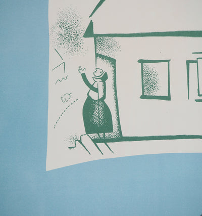 Marc CHAGALL : La maison de mon village, Affiche originale (photo de détail 5) - Crédit photo : Galerie Art.Paris