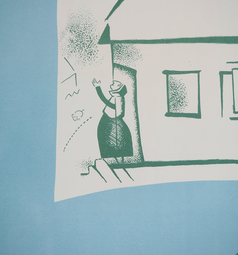 Marc CHAGALL : La maison de mon village, Affiche originale (photo de détail 5) - Crédit photo : Galerie Art.Paris