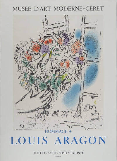 Marc CHAGALL : Offrande de fleurs, Affiche originale (vue générale) - Crédit photo : Galerie Art.Paris