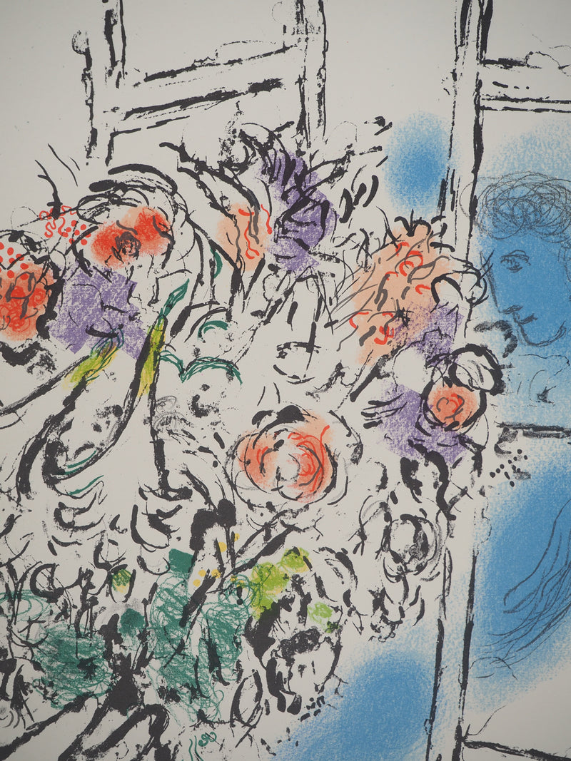 Marc CHAGALL : Offrande de fleurs, Affiche originale (photo de détail 4) - Crédit photo : Galerie Art.Paris