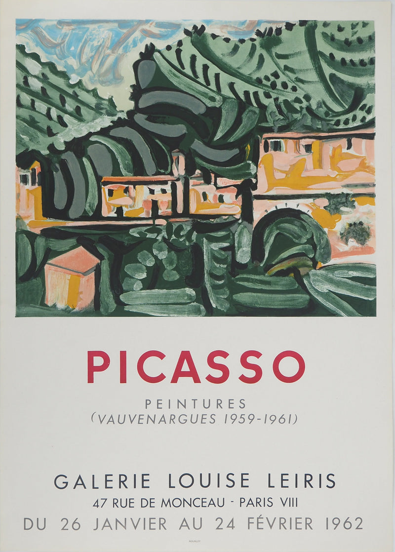 Pablo PICASSO : Le Village de Vauvenargues, Affiche originale (vue générale) - Crédit photo : Galerie Art.Paris