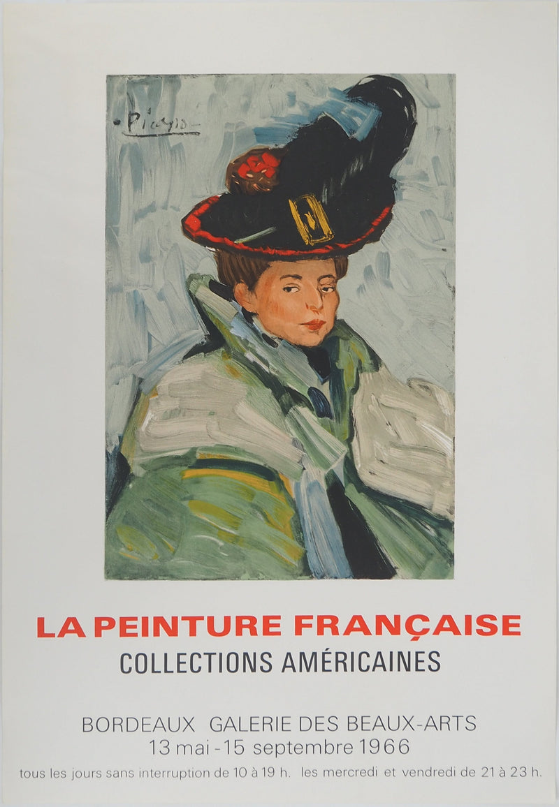 Pablo PICASSO : La femme au chapeau, Affiche originale (vue générale) - Crédit photo : Galerie Art.Paris