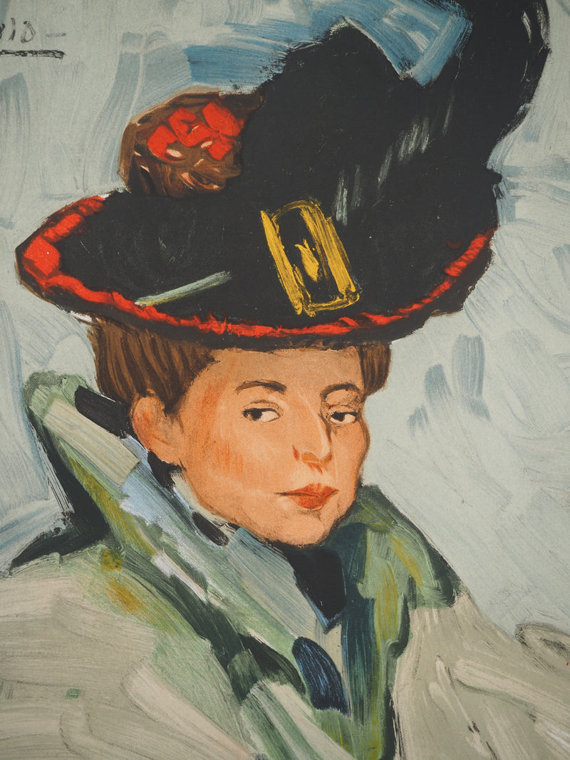 Pablo PICASSO : La femme au chapeau, Affiche originale (photo de détail 4) - Crédit photo : Galerie Art.Paris