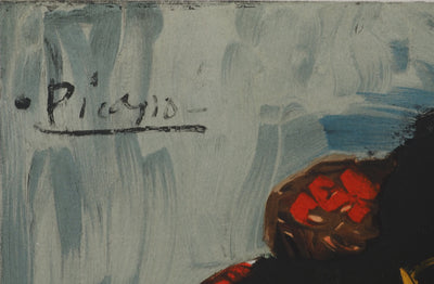 Pablo PICASSO : La femme au chapeau, Affiche originale (photo de détail 2) - Crédit photo : Galerie Art.Paris