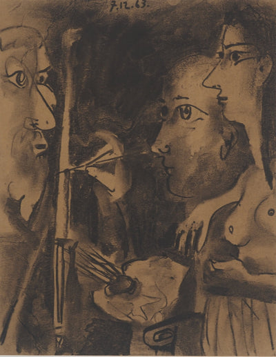 Pablo PICASSO : Le peintre, Affiche originale (photo de détail 2) - Crédit photo : Galerie Art.Paris