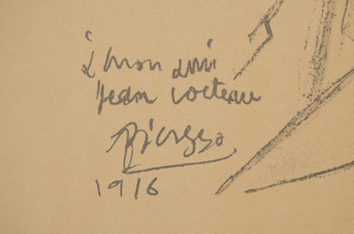 Pablo PICASSO : Jean Cocteau et son temps, Affiche originale (photo de détail 2) - Crédit photo : Galerie Art.Paris