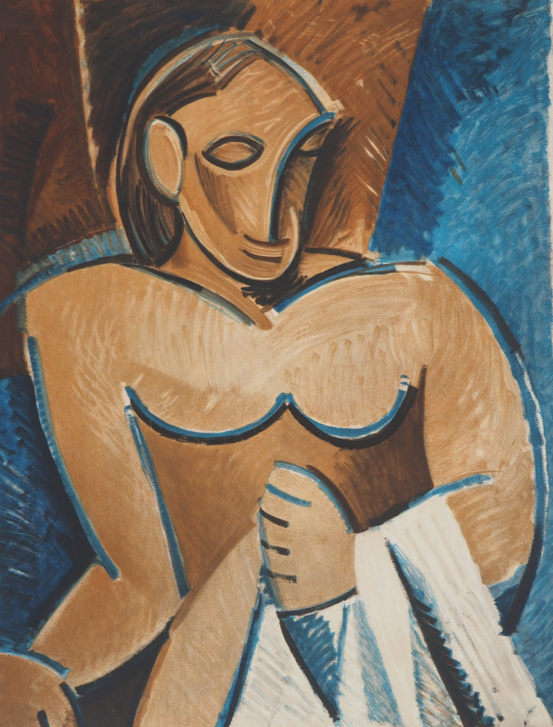 Pablo PICASSO : Femme cubiste, Affiche originale (photo de détail 2) - Crédit photo : Galerie Art.Paris