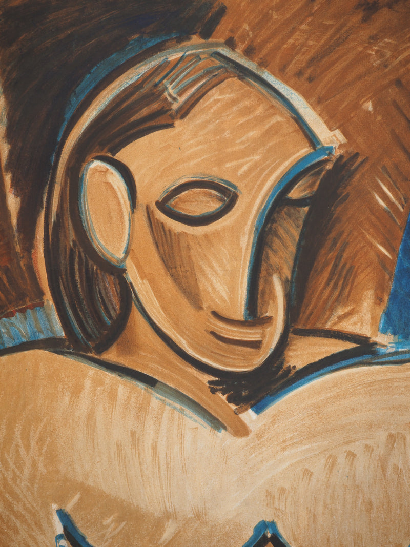 Pablo PICASSO : Femme cubiste, Affiche originale (photo de détail 3) - Crédit photo : Galerie Art.Paris