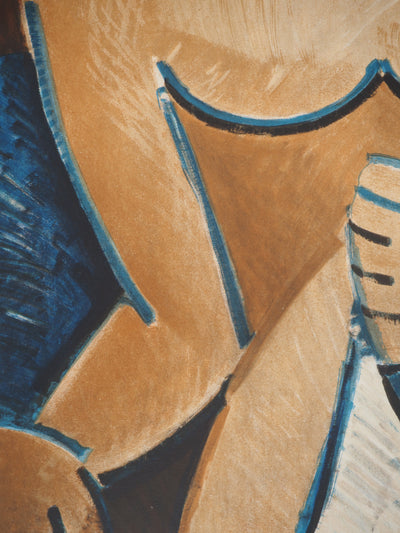 Pablo PICASSO : Femme cubiste, Affiche originale (photo de détail 4) - Crédit photo : Galerie Art.Paris