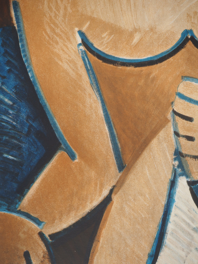 Pablo PICASSO : Femme cubiste, Affiche originale (photo de détail 4) - Crédit photo : Galerie Art.Paris