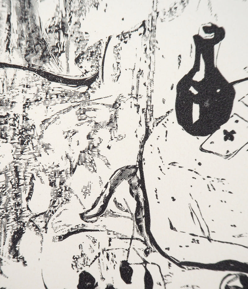 Léonard Tsuguharu FOUJITA : La cartomancienne, Gravure sur bois originale signée