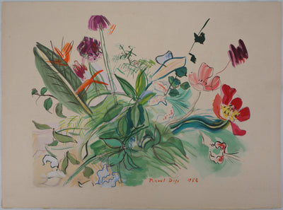 Raoul DUFY : Petites fleurs des champs, Lithographie originale (vue générale) - Crédit photo : Galerie Art.Paris