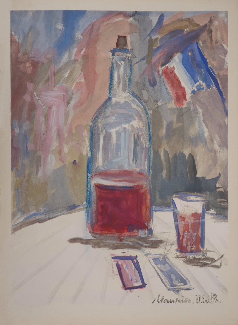 Maurice UTRILLO : Le vin du 14 juillet, Gravure originale (vue générale) - Crédit photo : Galerie Art.Paris