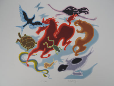 Victor VASARELY : Etude de mouvement, le Zoo, Lithographie originale signée
