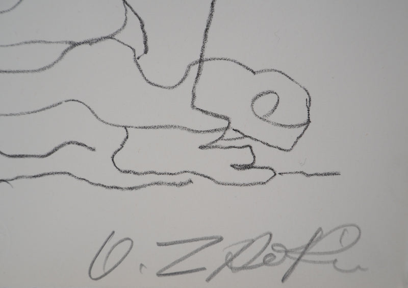 Ossip ZADKINE : Couple enlacé (Prends), Lithographie originale (photo de détail 2) - Crédit photo : Galerie Art.Paris