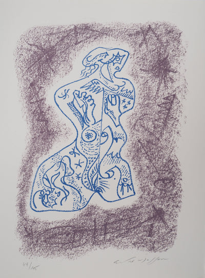 André MASSON : Femme aux tatouages surréalistes, Lithographie originale (vue générale) - Crédit photo : Galerie Art.Paris