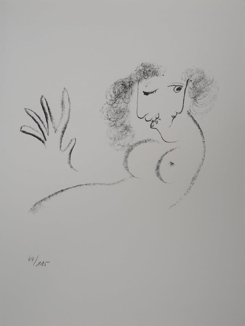 Marc CHAGALL : Une rose glacée, Lithographie originale signée