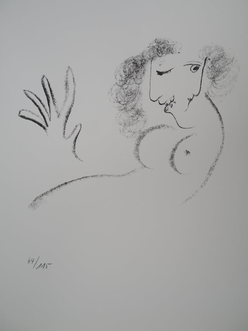 Marc CHAGALL : Une rose glacée, Lithographie originale signée