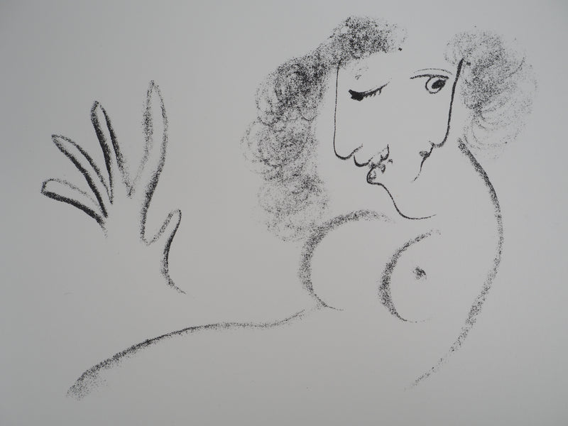 Marc CHAGALL : Une rose glacée, Lithographie originale signée