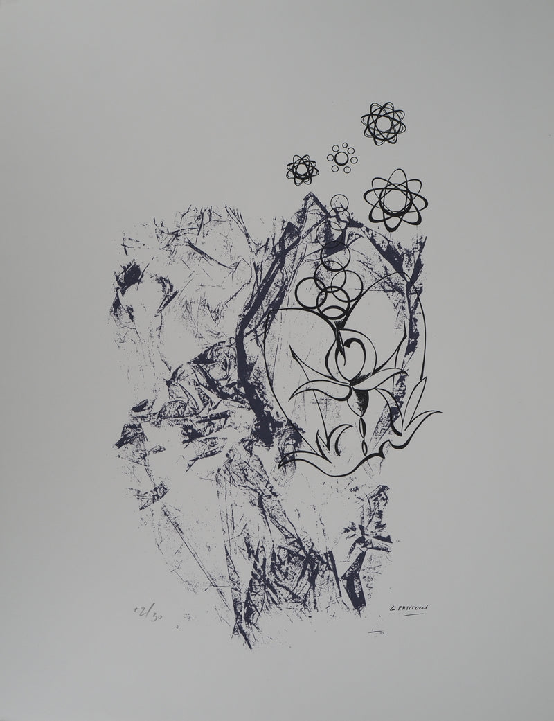 Georges PATITUCCI : Floraison organique, Sérigraphie originale signée