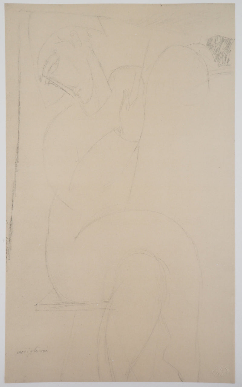 Amedeo MODIGLIANI : Arlequin, Lithographie signée