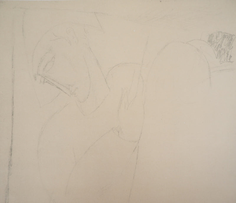 Amedeo MODIGLIANI : Arlequin, Lithographie signée