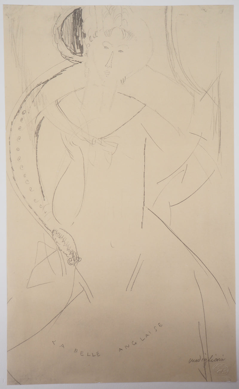 Amedeo MODIGLIANI : La belle anglaise, Lithographie signée