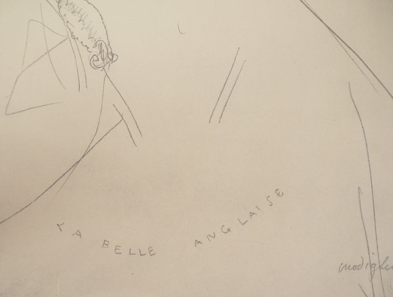 Amedeo MODIGLIANI : La belle anglaise, Lithographie signée