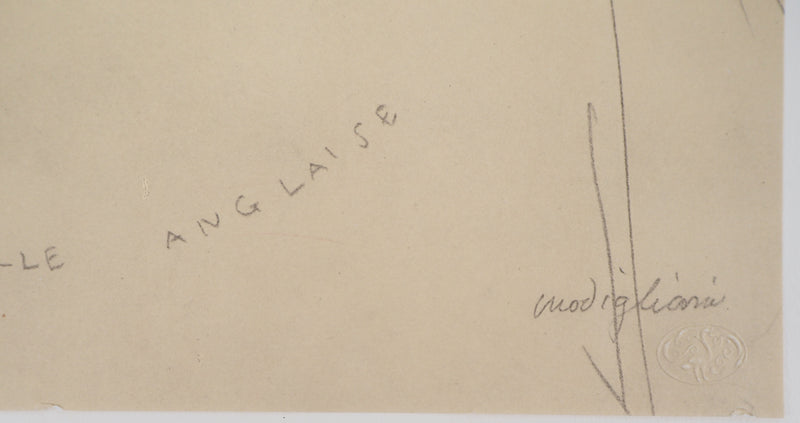 Amedeo MODIGLIANI : La belle anglaise, Lithographie signée