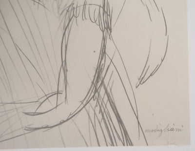 Amedeo MODIGLIANI : Femme pensive au fauteuil, Lithographie signée