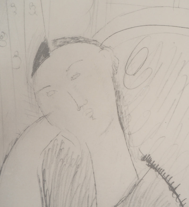 Amedeo MODIGLIANI : Femme pensive au fauteuil, Lithographie signée